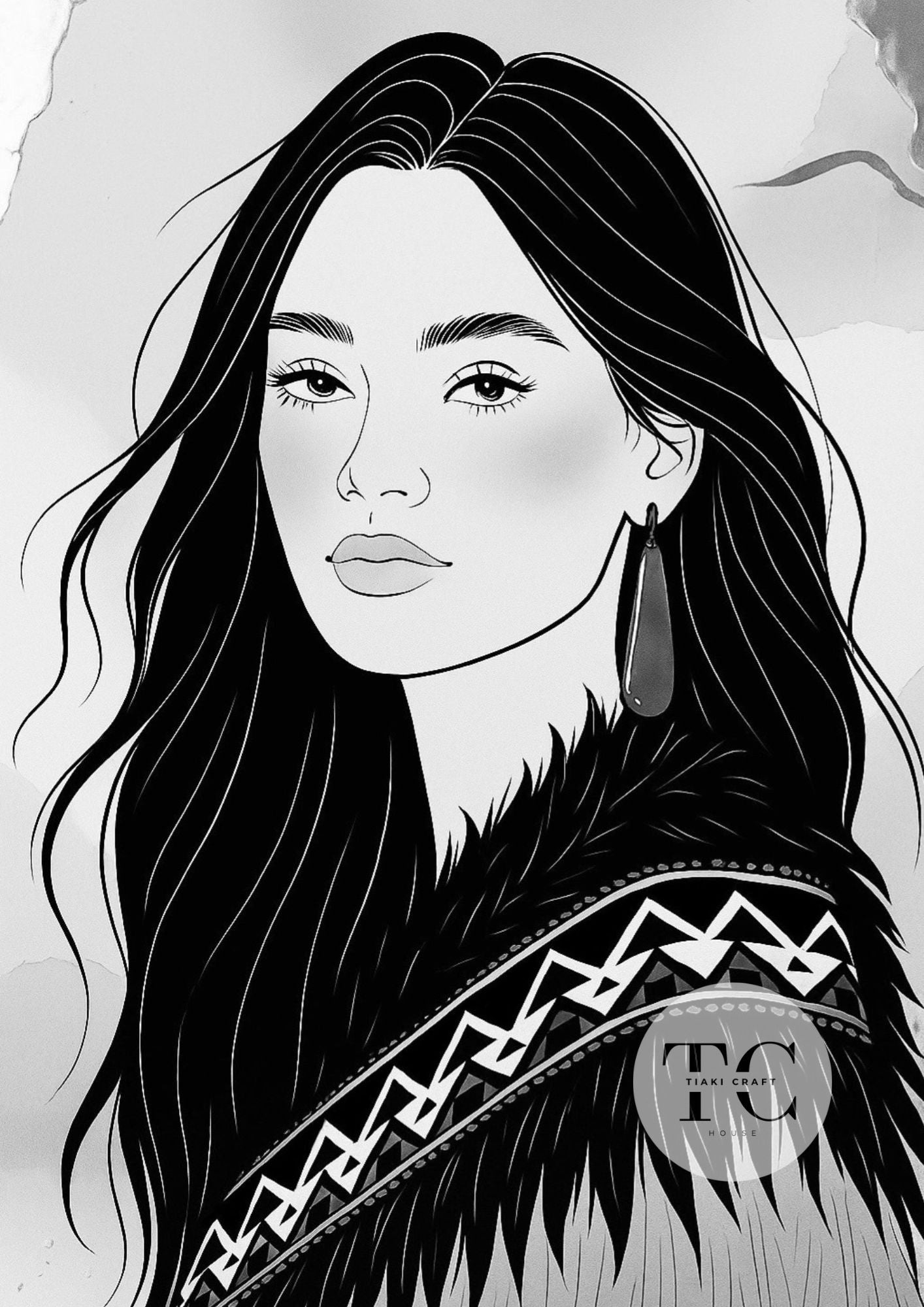 Elegant Māori Wahine Fine Art Print