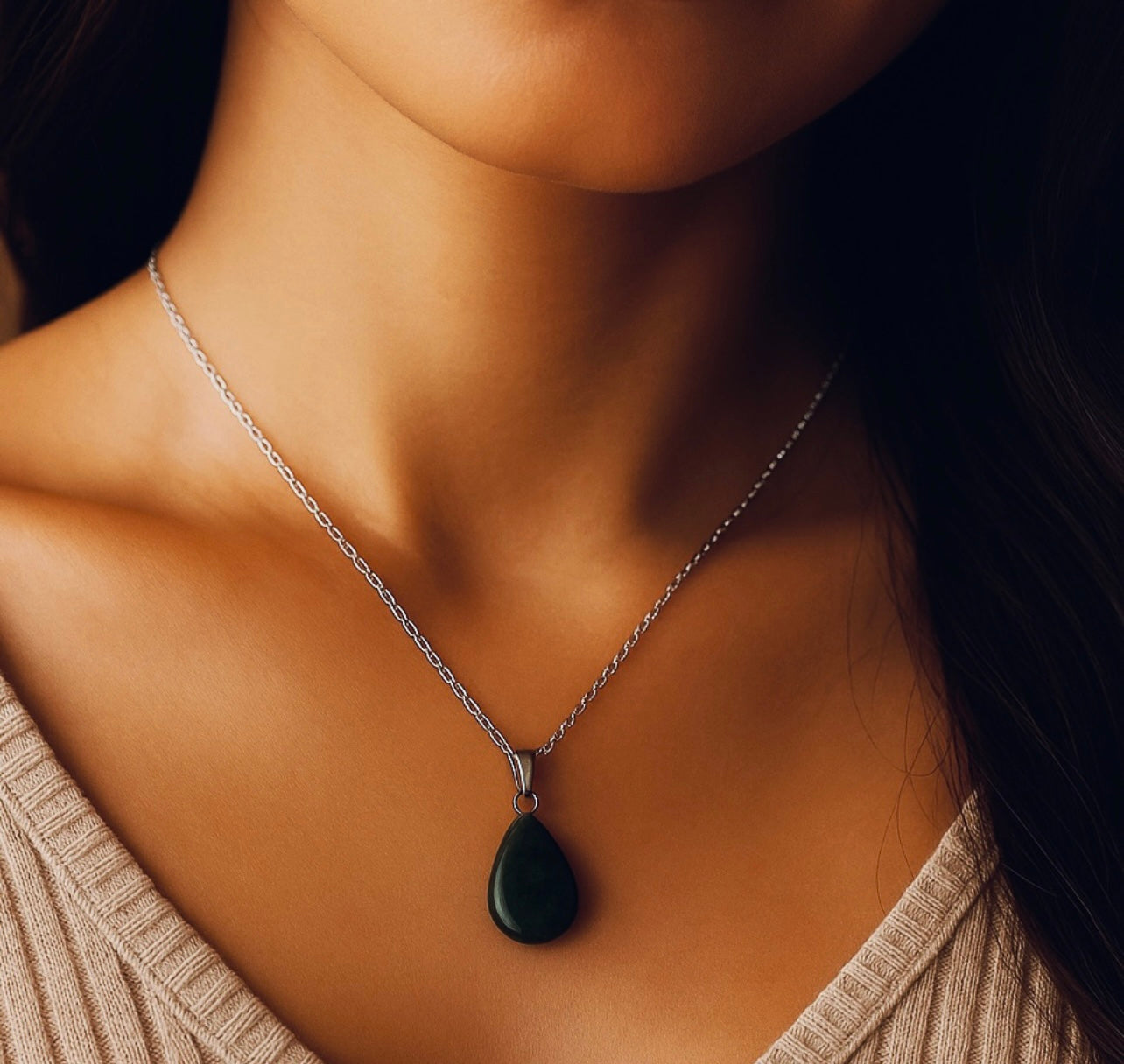 Greenstone Drop Necklace