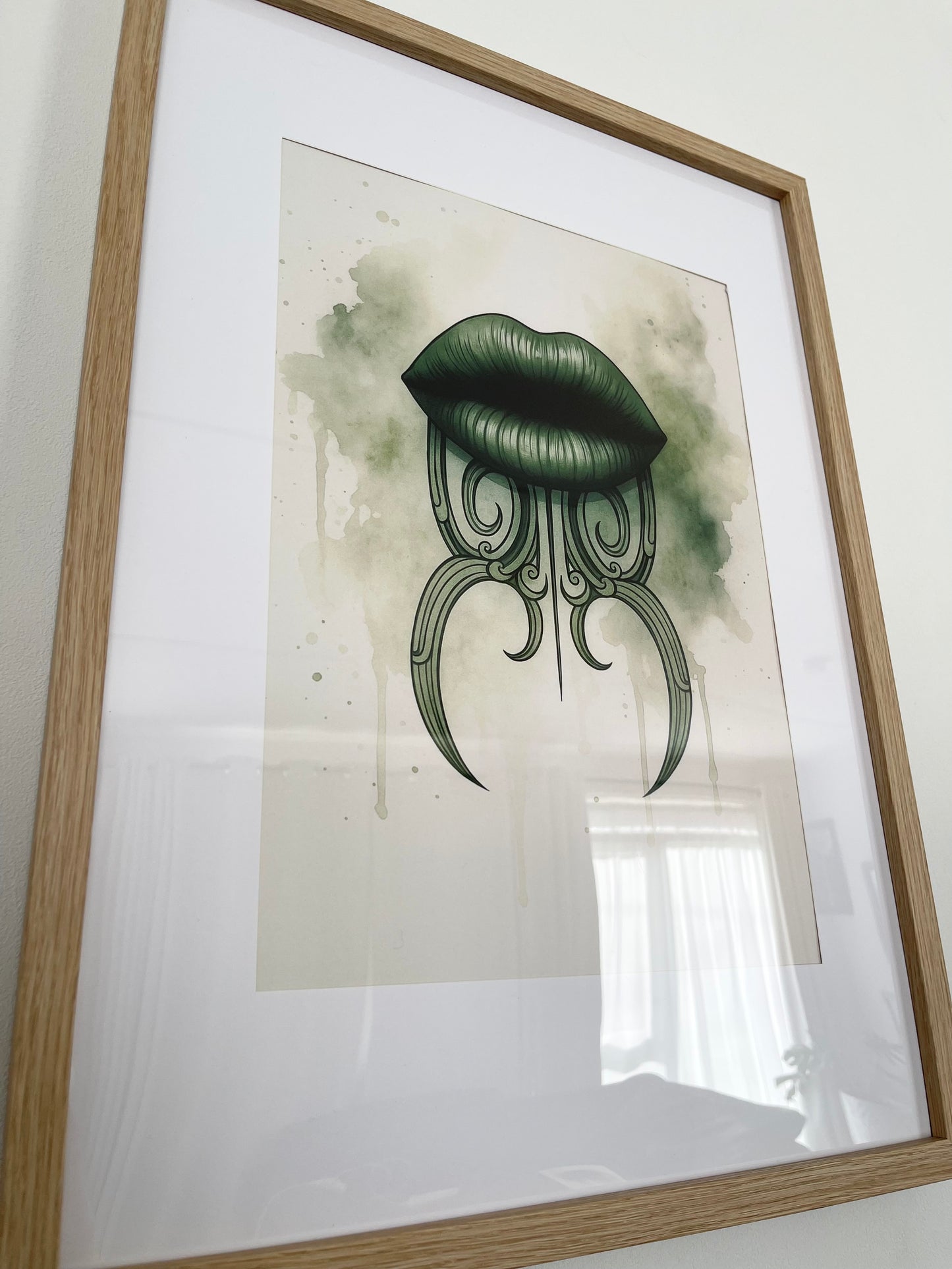 Green Moko Kauae Fine Art Print