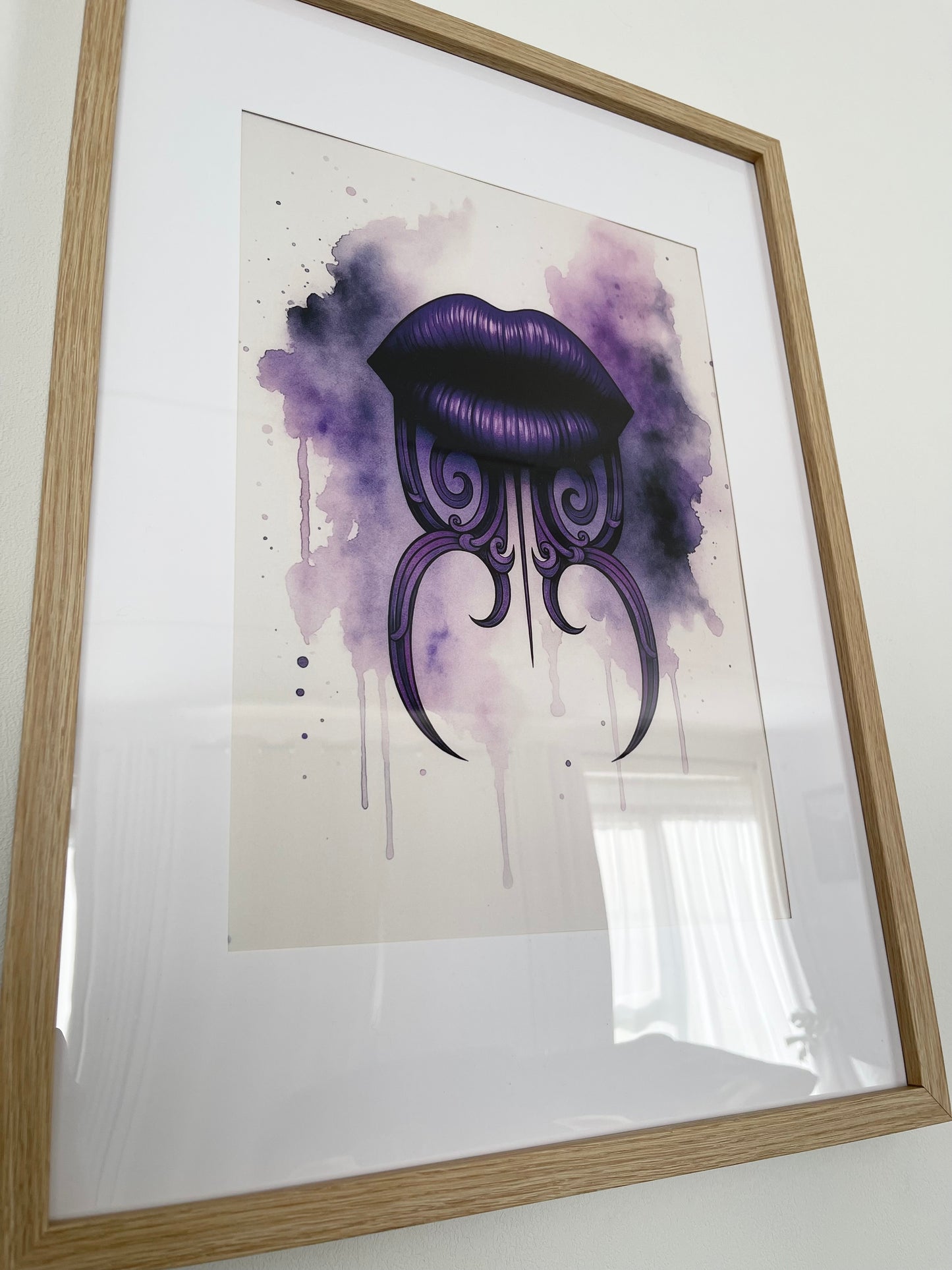 Purple Moko Kauae Fine Art Print