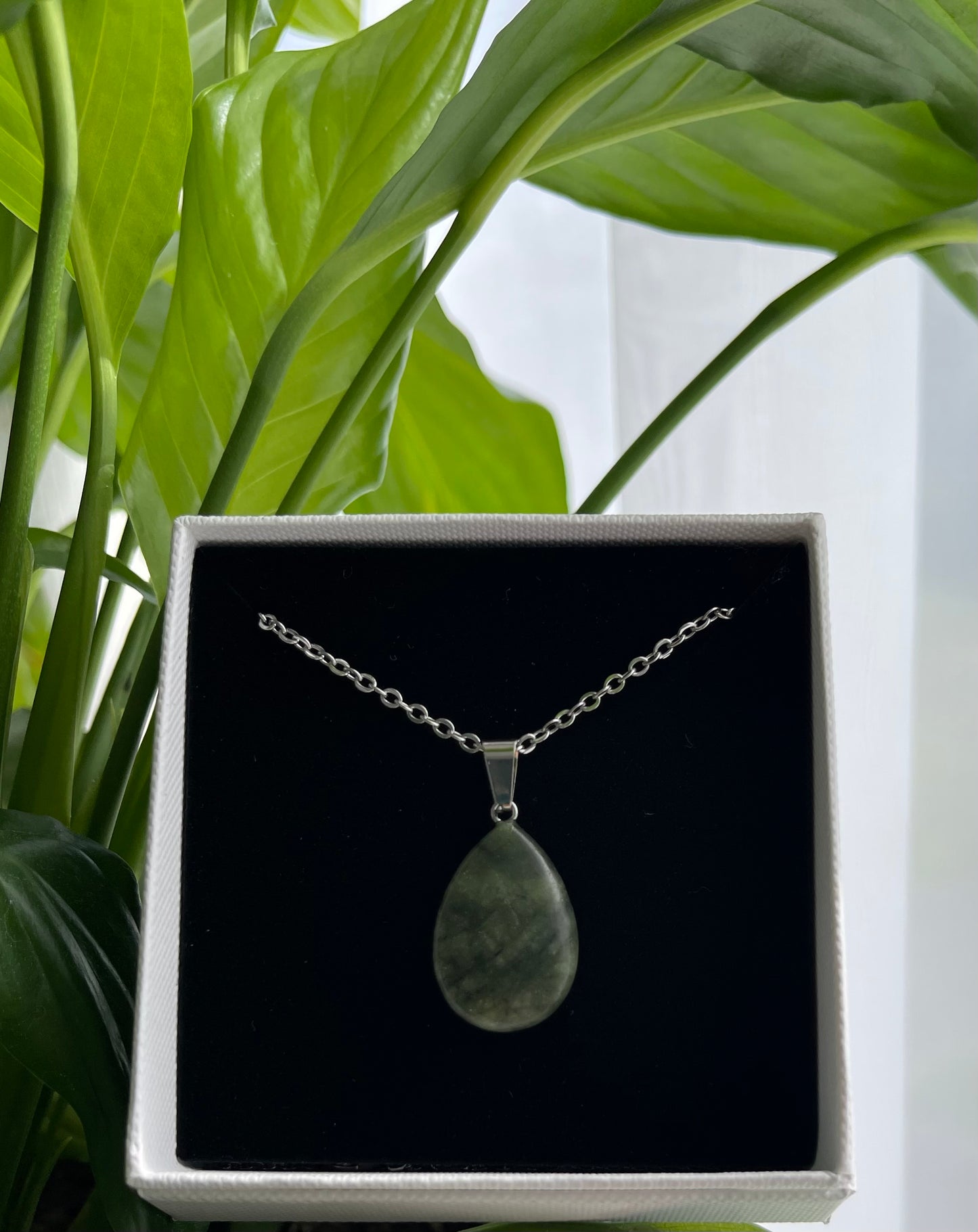 Greenstone Drop Necklace