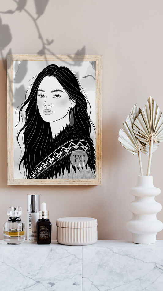 Elegant Māori Wahine Fine Art Print