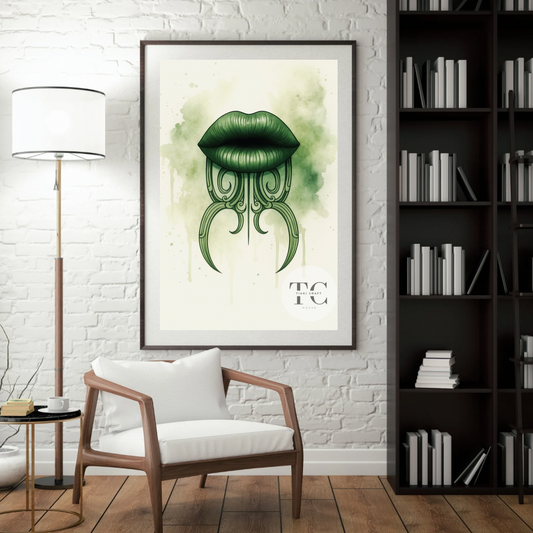 Green Moko Kauae Fine Art Print